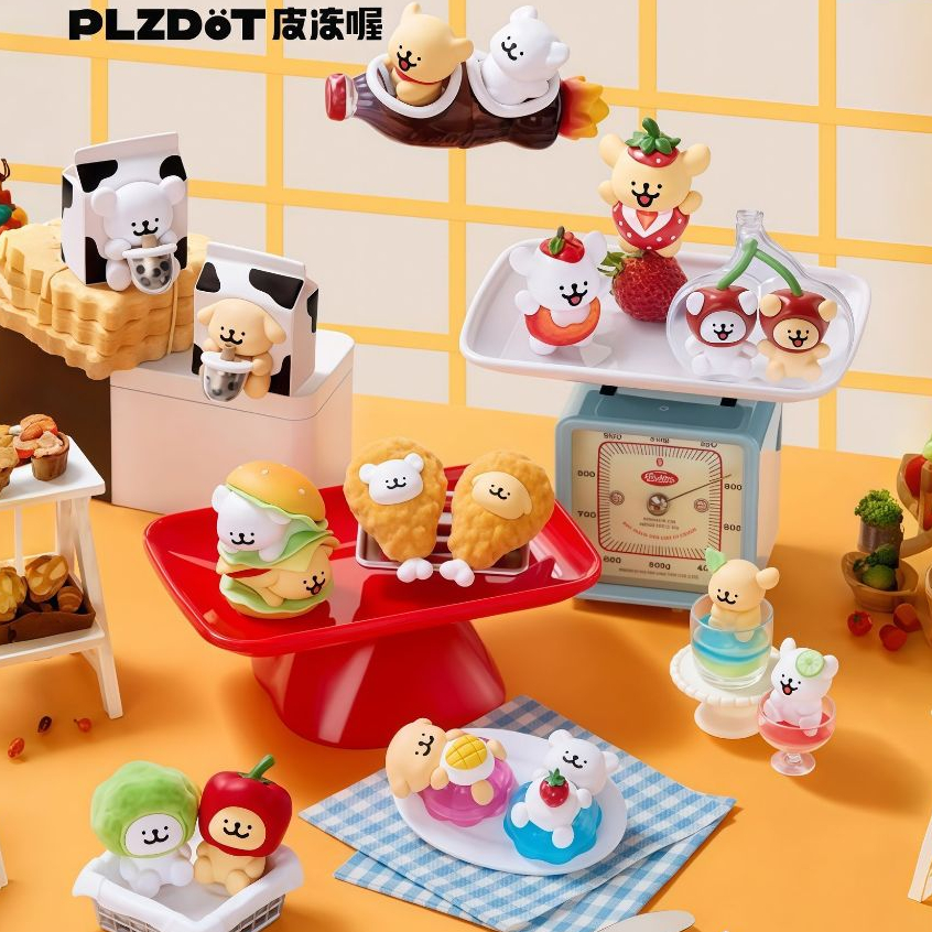 [ของแท้ พร้อมส่ง] PLZDOT หมาสายไลน์ ซีรีส์มินิร้านอาหารจานด่วน กล่องสุ่ม ตุ๊กตาน่ารัก ฟิกเกอร์ตกแต่งโต๊ะ ของขวัญวันเกิด