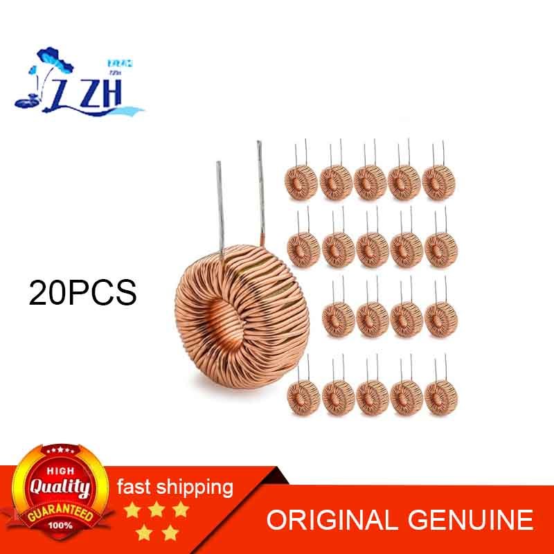 20PCSToroid Core Inductor ทองแดงลวดลมแผล 100uH 6A ม้วนสําหรับ LM2596-100uH