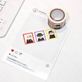 เทปวาชิแมวภาพวาดดัง 30มม.×5ม. แมวคอสเพลย์ภาพเขียนระดับโลก เทปตกแต่ง แมวน่ารัก แกลเลอรี่ศิลปะ แพลนเนอร์ ไดอารี่ สแครปบุ๊ค DIY เครื่องเขียน Flo gogo