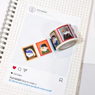 เทปวาชิแมวภาพวาดดัง 30มม.×5ม. แมวคอสเพลย์ภาพเขียนระดับโลก เทปตกแต่ง แมวน่ารัก แกลเลอรี่ศิลปะ แพลนเนอร์ ไดอารี่ สแครปบุ๊ค DIY เครื่องเขียน Flo gogo
