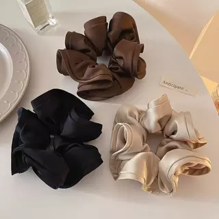 3 ชิ้น ~ ซาตินความรู้สึกระดับไฮเอนด์ Scrunchy แหวนผมผมหางม้าเชือกเชื้อราขอบผมแหวน