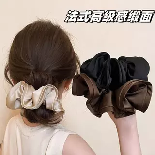 3 ชิ้น ~ ซาตินความรู้สึกระดับไฮเอนด์ Scrunchy แหวนผมผมหางม้าเชือกเชื้อราขอบผมแหวน
