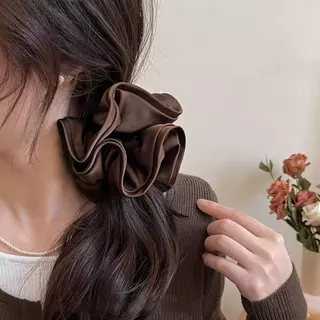 3 ชิ้น ~ ซาตินความรู้สึกระดับไฮเอนด์ Scrunchy แหวนผมผมหางม้าเชือกเชื้อราขอบผมแหวน