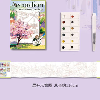 บันทึกภาพวาดสีน้ําออร์แกนภาพวาดสีน้ําสมุดระบายสีภาพวาดกราฟฟิตีหนังสือเด็กสมุดระบายสีสีน้ํามาพร้อมกับสี