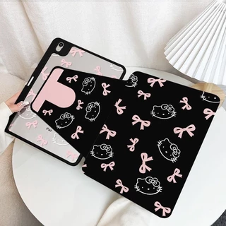 HelloKitty สําหรับ iPad A16 Gen11 Air 8/7 M4 M3 2026 M4 Pro 11 Gen10 Air 6 5 4 10.9 Gen9 Gen8 Gen7 10.2 Simple Line Miffy Bunny Y-พับอะคริลิคพร้อมดินสอสล็อต