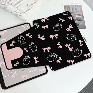 HelloKitty สําหรับ iPad A16 Gen11 Air 8/7 M4 M3 2026 M4 Pro 11 Gen10 Air 6 5 4 10.9 Gen9 Gen8 Gen7 10.2 Simple Line Miffy Bunny Y-พับอะคริลิคพร้อมดินสอสล็อต