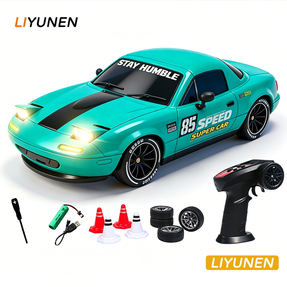 4WD RC Drift รถ MX5 พร้อมไฟหน้า Pop-up 2.4 Ghz รีโมทคอนโทรล Racing พร้อมไฟ LED, Racing AE86 รุ่นของเล่นเด็กของขวัญ