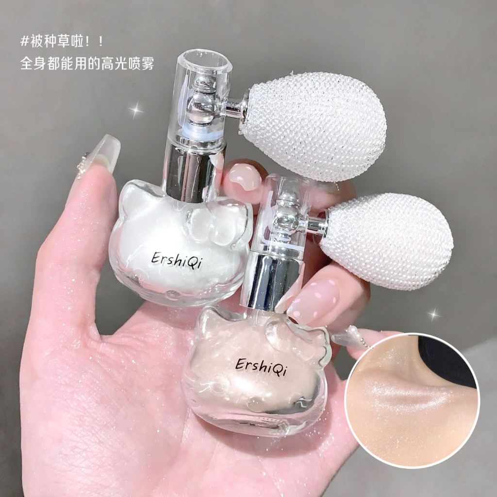 ErshiQi Shimmer Glitter สเปรย์ผงถุงลมนิรภัยออกแบบควบคุมง่ายสําหรับ Party Concert Body Face Highlighter เหมาะสําหรับเริ่มต้น NO.shanfengaoguangpenfen