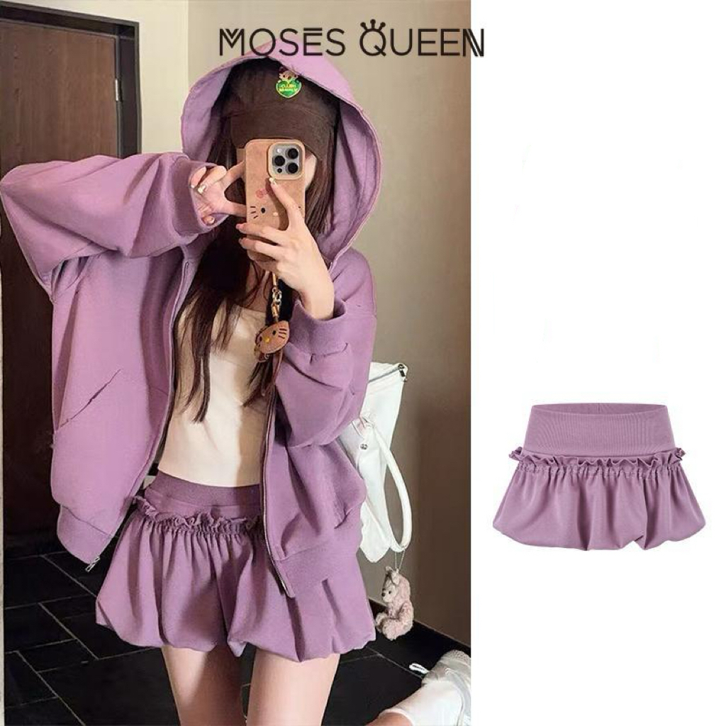 < MOSESQUEEN > ชุดกระโปรงเอวสูง เหมาะสำหรับเดินเล่นในโรงเรียนหรือไปดื่มดื่ม รูปแบบสาวน้อยหวานๆ สดชื่น ใส่สบายและลดอายุให้ดูอ่อนเยาว์ #63303