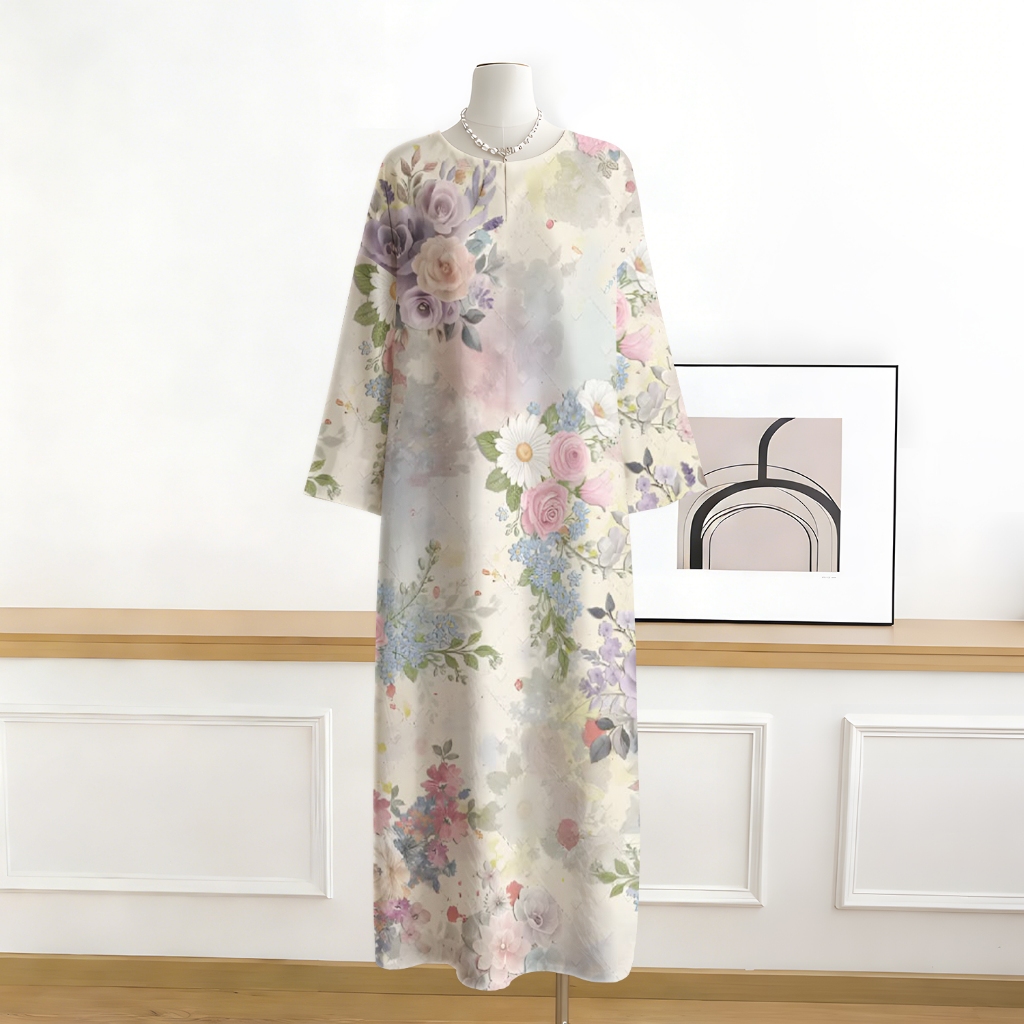 Kaftan Kejurawatan, Farhah, Saiz Bebas, Zip Halimunan ไม่ซีทรู ผ้าเครปเกาหลีระดับพรีเมียม นุ่ม สบาย 