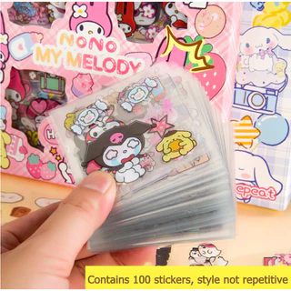 🔥แพ็ค 100 กล่อง ชุดสติกเกอร์ 🔥สติ๊กเกอร์pvc ลายการ์ตูนน่ารักสติกเกอร์ ติดสมุดโน๊ต ตกแต่งเคสมือถือ เทบเลต กระเป๋า DIY