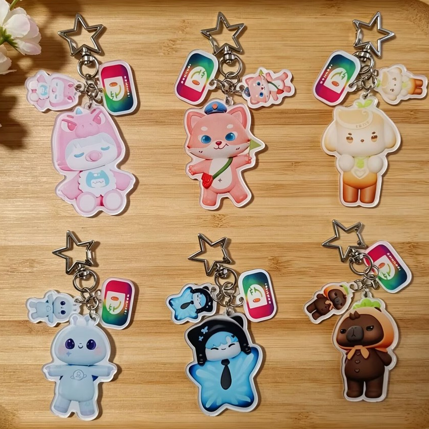 D DMD Mascot Key แหวนจี้กระเป๋าจี้ตกแต่ง Star Buckle เครื่องประดับน่ารักการ์ตูนอุปกรณ์เสริม