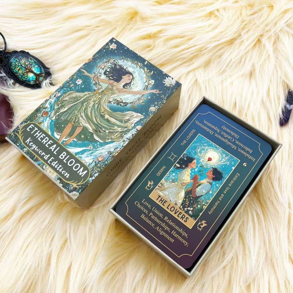 [คลังสินค้าพร้อม] Ethereal Bloom Keyword Tarot Ethereal Bloom Keyword Tarot เกมกระดานภาษาอังกฤษการ์ด
