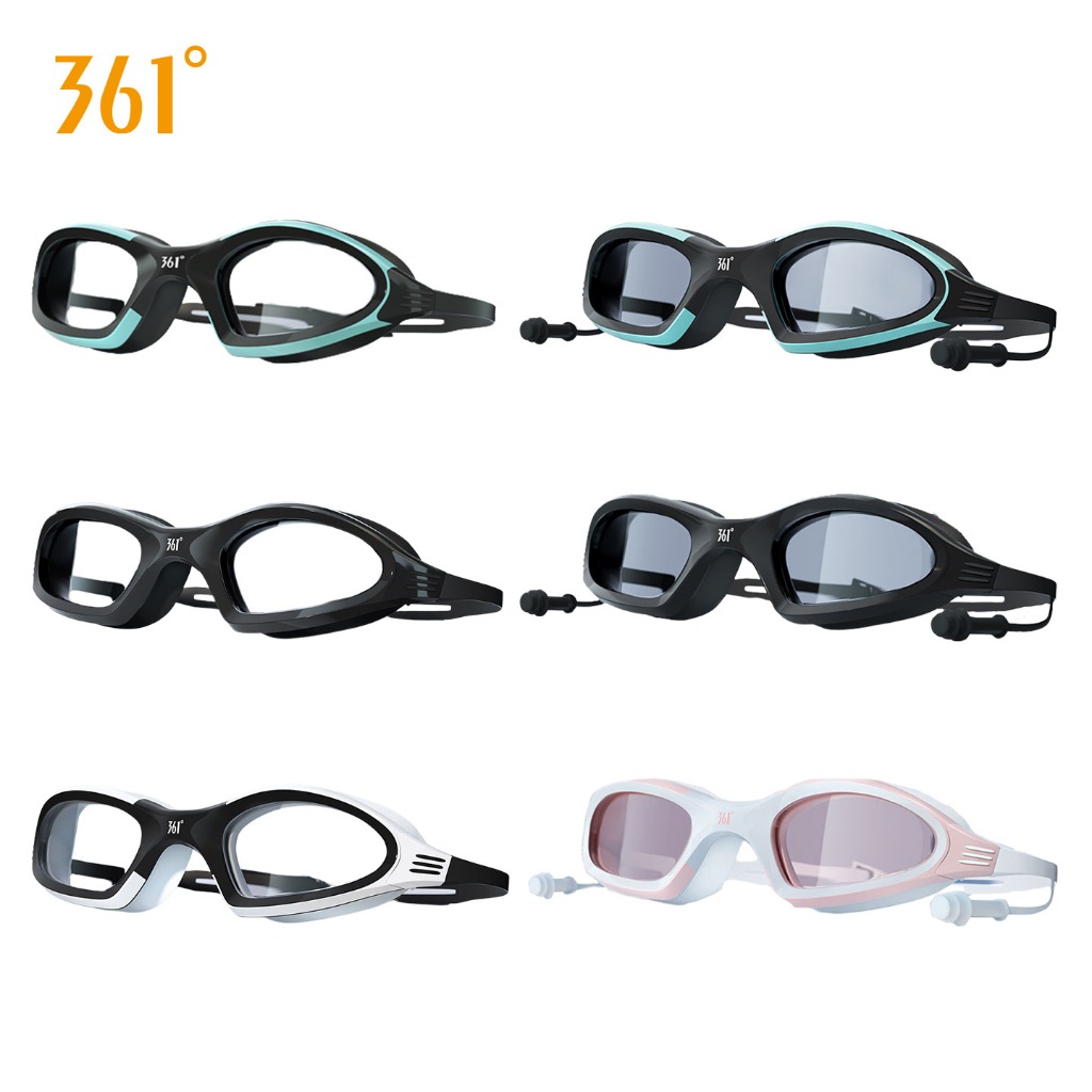 แว่นตาว่ายน้ําใส 361 องศา Unisex-ผู้ใหญ่สายตาสั้น 2.0 ถึง 6.0 diopters