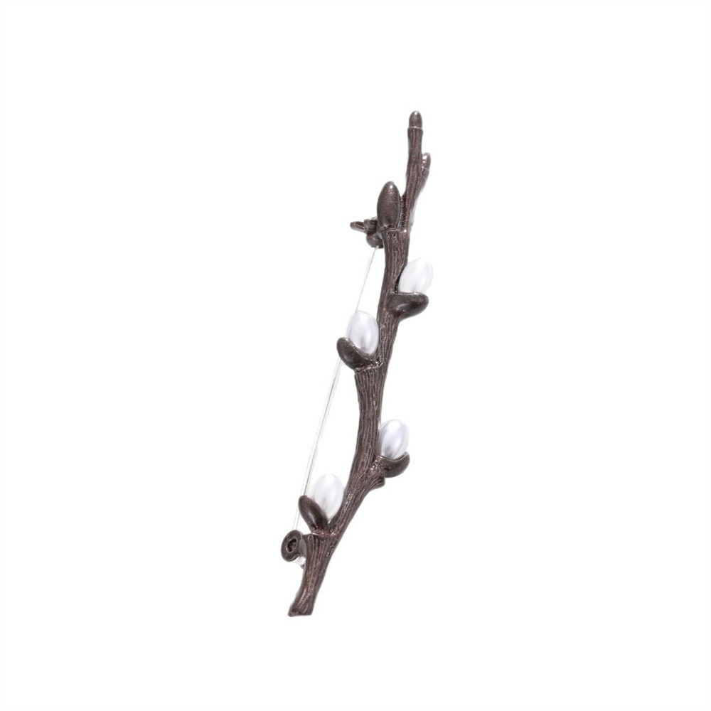 Pearl Willow Tree สาขาเข็มกลัดสําหรับผู้หญิง Unisex ความงาม Charming พืชดอกไม้ Casual เข็มกลัด Pins 