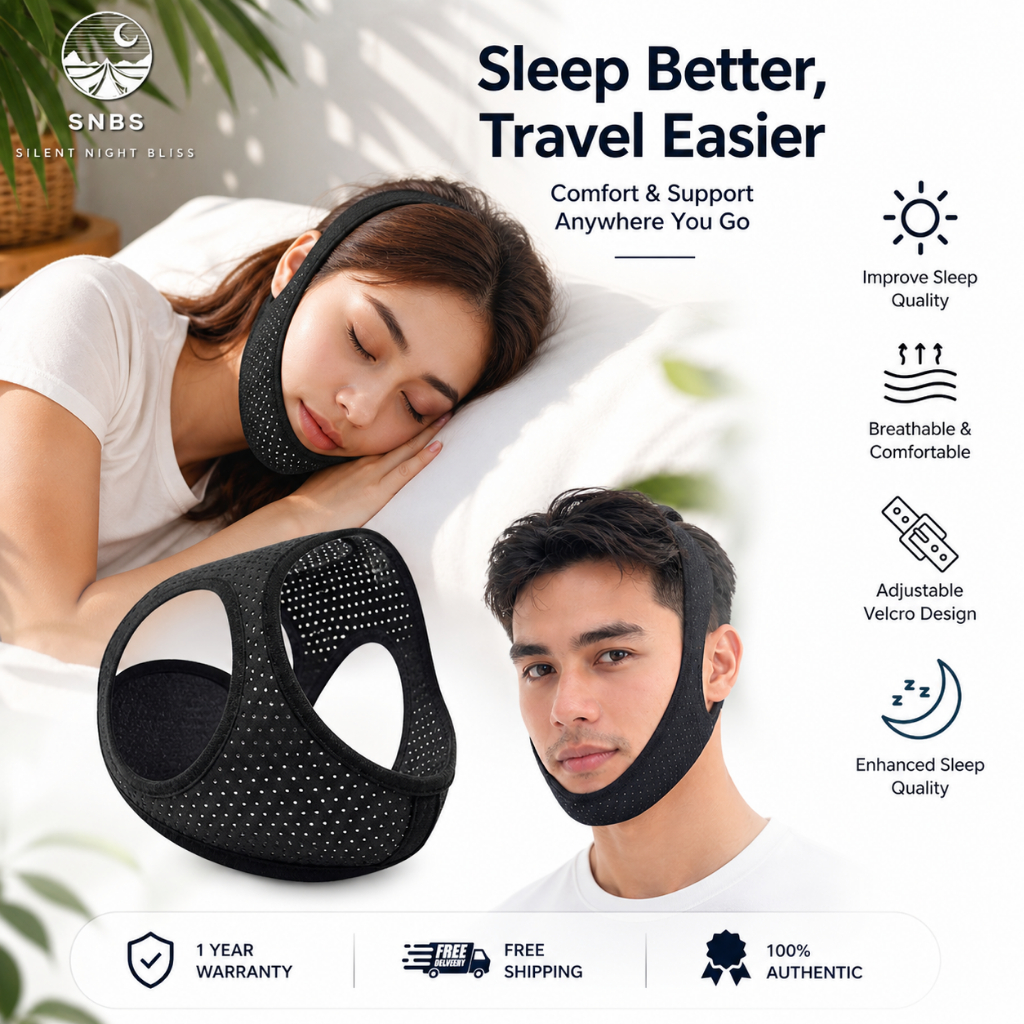 Anti Snoring Chin Strap สําหรับ Sleep – สายรัดขากรรไกรแบบปรับได้หยุดกรน Sleep Support สําหรับผู้ชายผู้หญิง