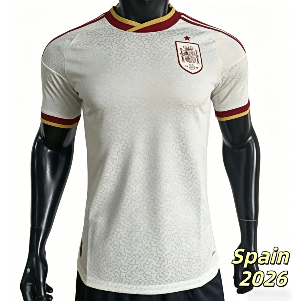 ส่วนลดจำกัดเวลา เสื้อรุ่นนักเตะพรีเมียม สไตล์สเปน 2026 ชุดเยือน เบอร์ 10,16,19 สั่งทำชื่อ-เบอร์ได้