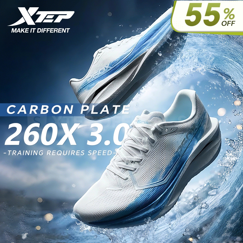 【xtep】260X 3.0 | รองเท้าวิ่งสำหรับฝึกซ้อมมาราธอน 20K+ พร้อมพื้นรองเท้าชั้นกลาง ACE Dual-Density + แผ