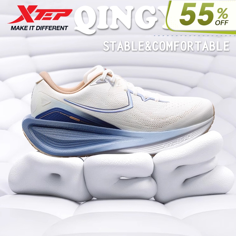 【xtep】QINGYUN丨แผ่นคาร์บอนกว้างรองรับรองเท้าวิ่งที่มั่นคงสำหรับนักวิ่งที่มีน้ำหนักมาก มั่นคงและสบาย