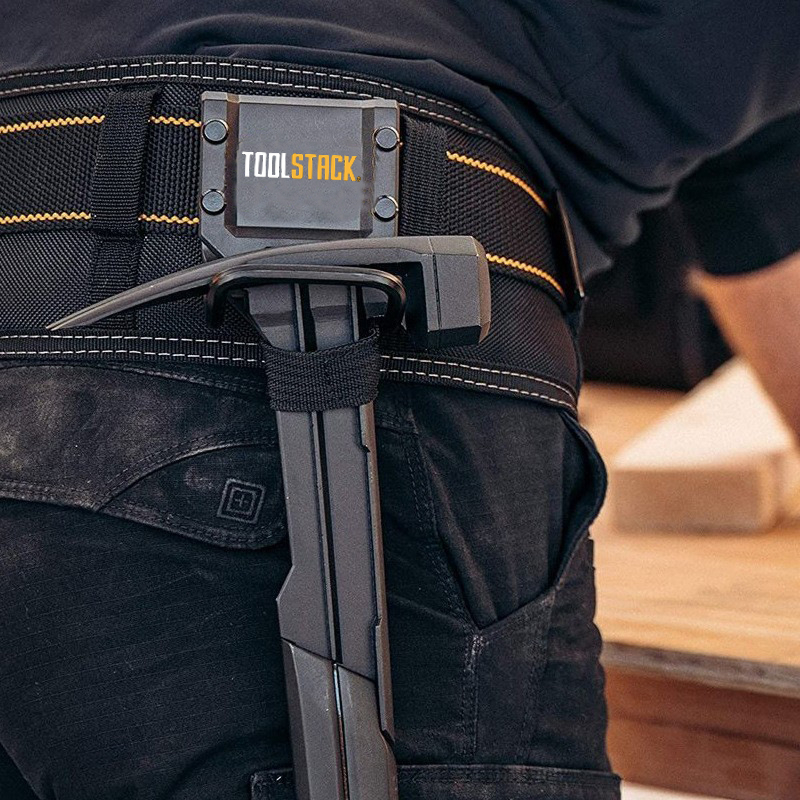 Toolstack ตะขอเครื่องมือมือมัลติฟังก์ชั่นตะขอเข็มขัดแบบพกพาสําหรับสว่านไฟฟ้าและค้อนตะขอสากลสําหรับ DIY เครื่องมือวงเล็บ