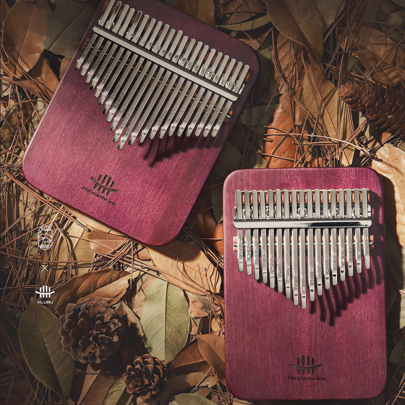 HLURU เปียโนนิ้วหัวแม่มือ Kalimba ที่ร่วมแบรนด์, 17/21 คีย์ American Perilla Wood เครื่องมือเริ่มต้น