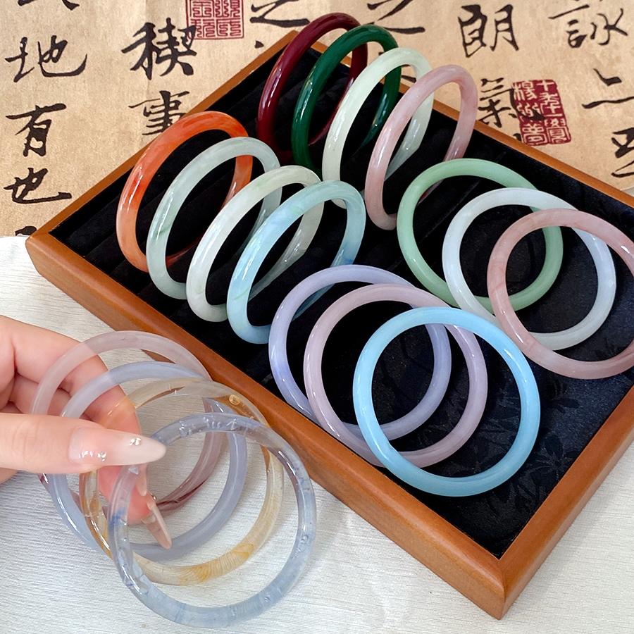 สร้อยข้อมือหยกเลียนแบบ 19 สี, เครื่องประดับฮั่นฝูจีนใหม่ที่ทันสมัยสําหรับผู้หญิง