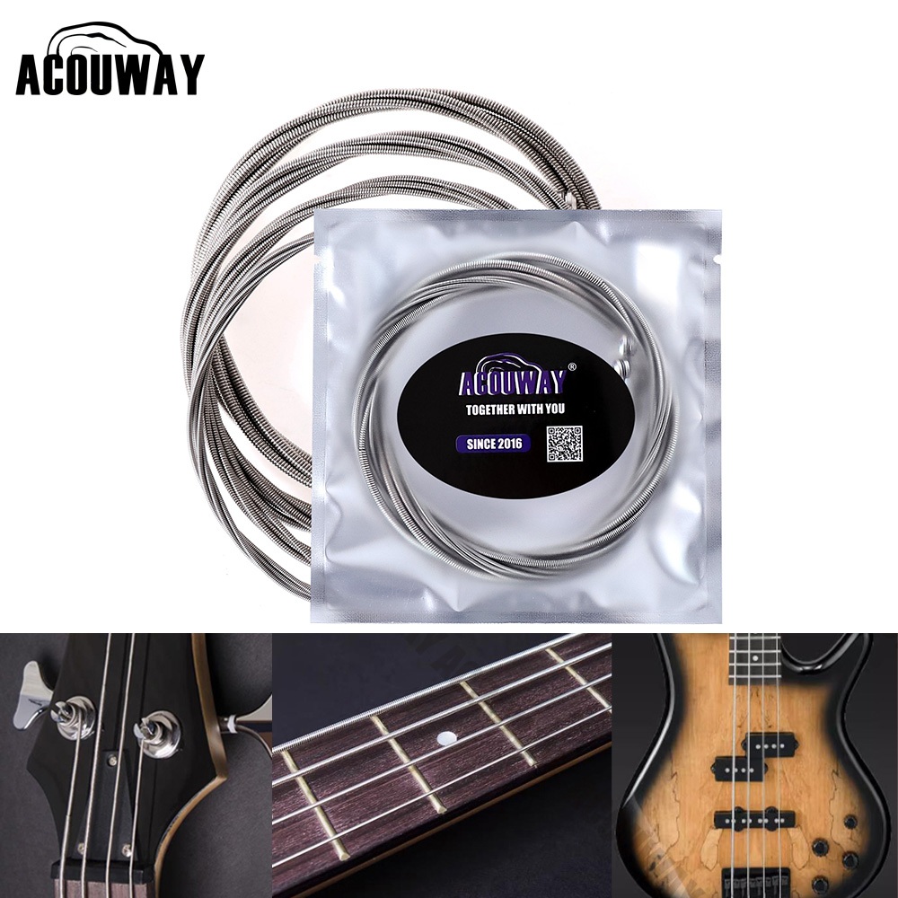 ACOUWAYสายชุดเบส เคลือบกันสนิม 4 สาย / 5 สาย พันลวดนิกเกิล สายเบส Electric Bass เสียงโทนดังและทรงพลัง