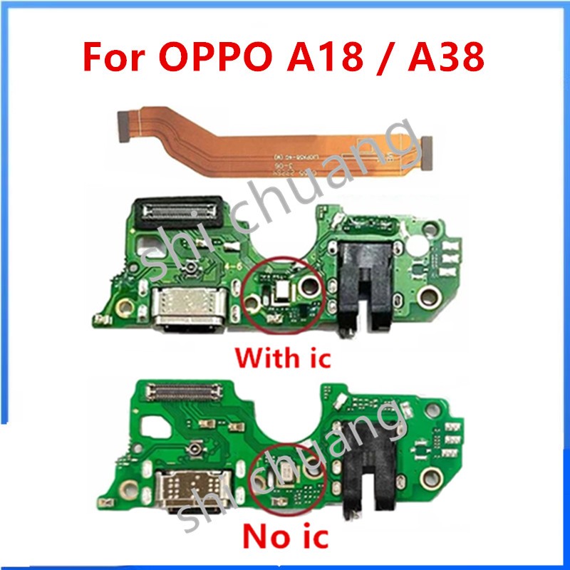 ใหม่สําหรับ OPPO A18/A38 Charger USB Connector Dock ชาร์จพอร์ตแจ็คบอร์ด Flex หลักเมนบอร์ดการเชื่อมต่อ Flex เปลี่ยนชิ้นส่วน