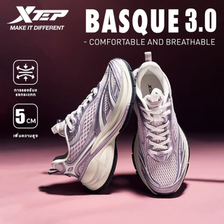 【xtep】Basque 3.0 | รองเท้าเพิ่มความสูง 5 ซม ระบายอากาศ เบาและยืดหยุ่น เทคโนโลยีบรรเทาแรงกระแทก ฟีลผีเสื้อ รองเท้ากีฬา สำหรับผู้หญิง
