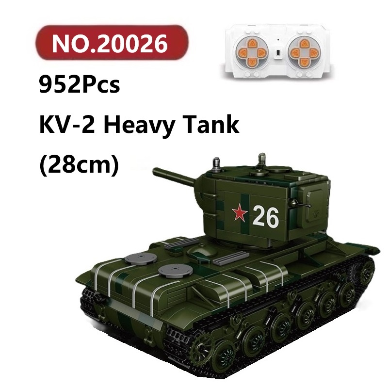 ✨KV-2 RC Tanks Building Blocks 952 ชิ้น Mould King Tank อิฐชุดของเล่นประกอบรุ่น