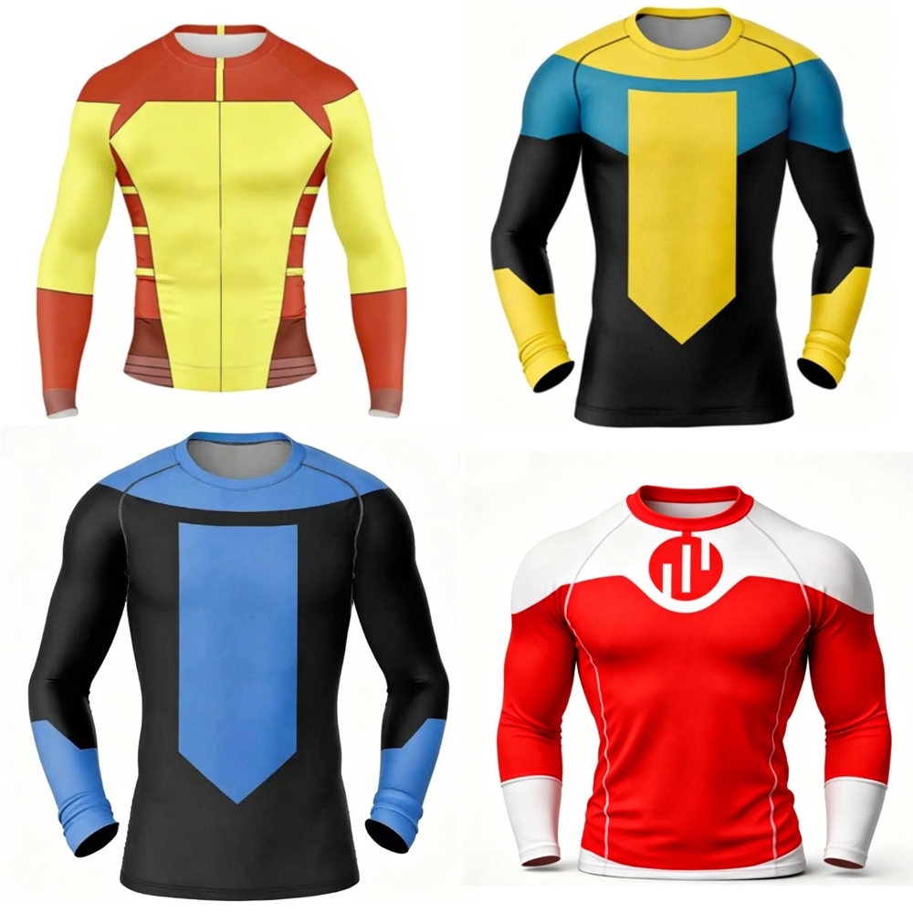 อะนิเมะ Invincible Mark เสื้อยืดแขนยาวผู้ชาย Boy คอสเพลย์เครื่องแต่งกายแขนยาวสําหรับฮาโลวีน Carnival ทุกวันชุด