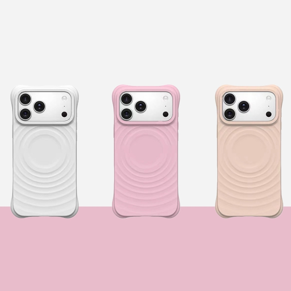 แม่เหล็กซิลิโคนระลอกคลื่นเคสโทรศัพท์สําหรับ ไอโฟน 17โปรแม็กซ์ 17อากาศ 16 15 14 13 12 11 กันกระแทกป้องกันปลอก