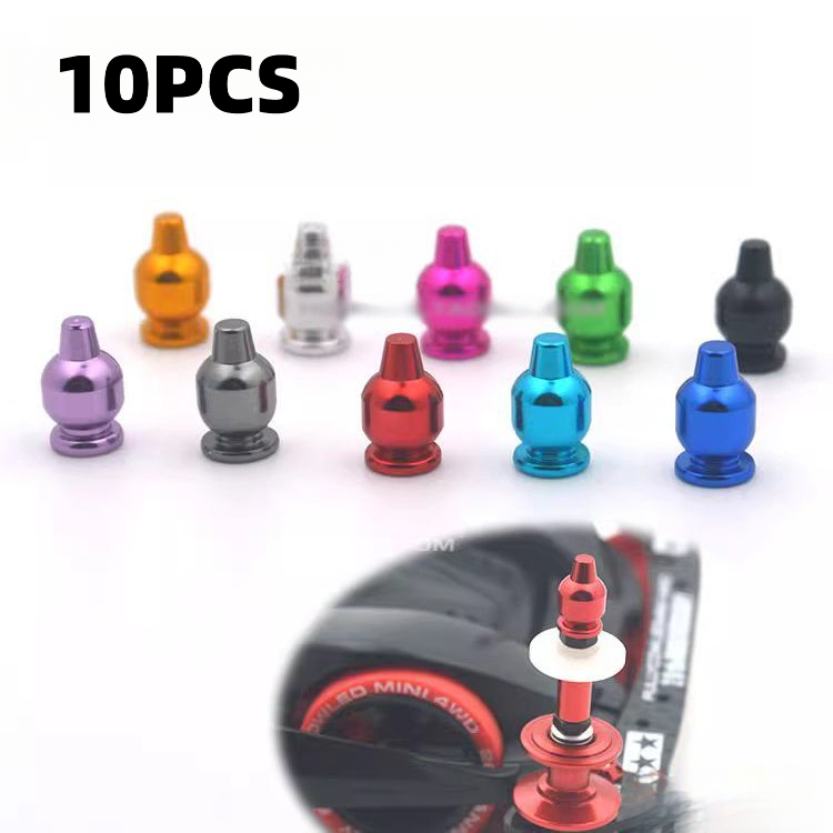 10 ชิ้นขับเคลื่อนสี่ล้อดัดแปลงชิ้นส่วนอลูมิเนียมอัลลอยด์สี Gourd Head Nut TAMIYA Series