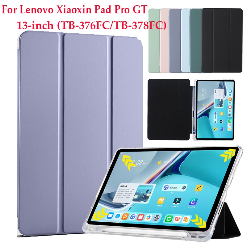 สําหรับ Lenovo Xiaoxin Pad pro GT 13 INCH TB-376FC TB-378FC หนัง pu โปร่งใส TPU ฝาหลังกรณีแท็บเล็ต