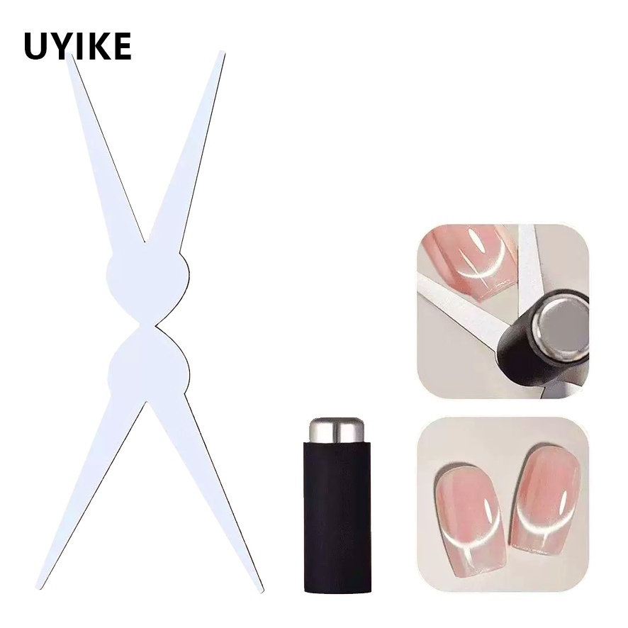 UYIKE Professional Double-Ended French Cat Eye Magnet Set สําหรับร้านทําเล็บ-เครื่องมือแม่เหล็กทรงกระบอกที่แข็งแกร่งสําหรับเล็บตาแมว