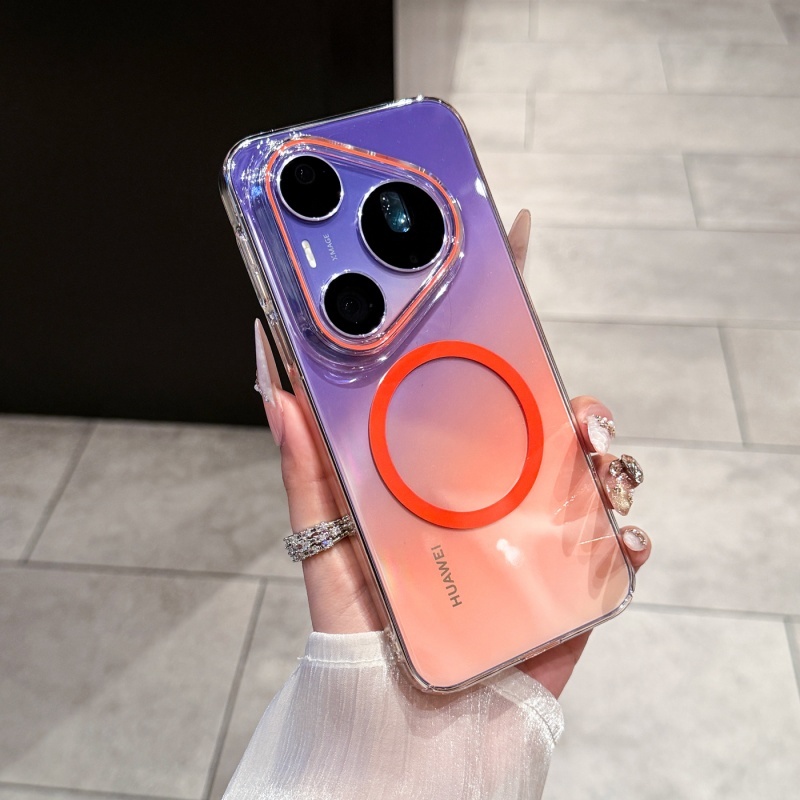 สําหรับ Huawei Pura 70 80 Ultra 90 Pro Max กรณีคริสตัลโปร่งใส Hard PC แม่เหล็กป้องกันกรณีฝาครอบอุปกรณ์เสริม