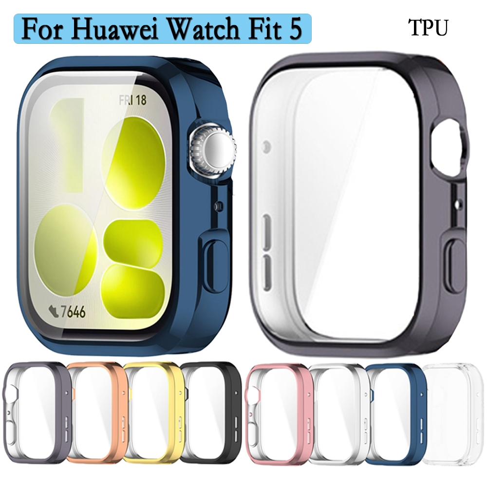 สําหรับ Huawei Watch Fit 5 Full Shell พร้อมตัวป้องกันหน้าจอนุ่มและทนทาน TPU คลุมทั้งหมดตกแต่งสําหรับ Huawei Fit 5