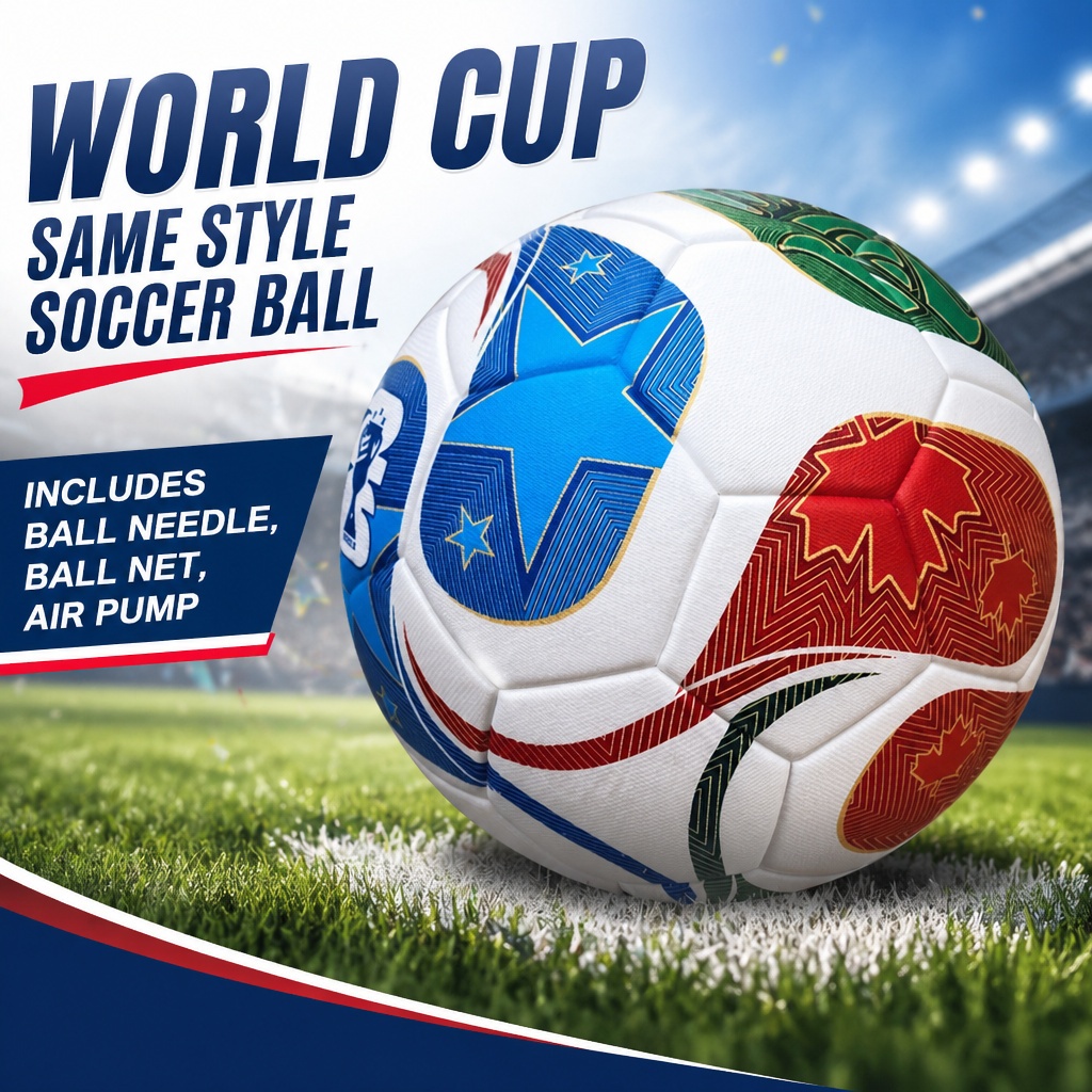 2026 Bola Sepak World Cup Includes net  needles and air pump TRIONDAFootball Size 5 Match Ball Soccer HighQuality Laminated Football