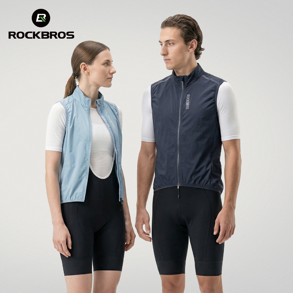 ROCKBROS ขี่จักรยานย์กลางแจ้งแห้งเร็วเสื้อกั๊กขี่จักรยาน ไม่จํากัดเพศ จักรยานเสือภูเขา จักรยานถนนกีฬาขี่จักรยานย์