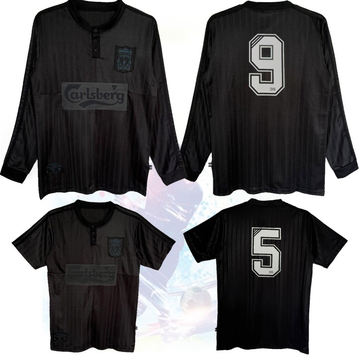 95 96 Liverpool Black Jersey Fan Version