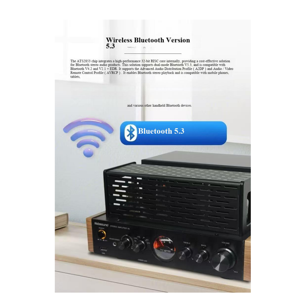 Nobsound A6 Home High-Fidelity Monitor Tube Amplifier Bluetooth High-End Hifi Tube Amplifier