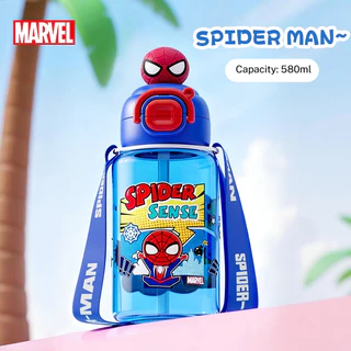 Disney ขวดน้ำเด็กไปโรงเรียน แก้วใส่น้ำ แก้วน้ำกับหลอด 680ml พร้อมสายสะพาย ลายการ์ตูน