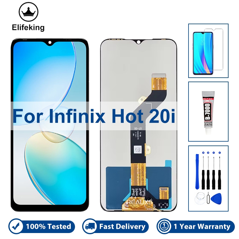 สําหรับ Infinix Hot 20i X665 X665C X665E จอแสดงผล LCD Touch Screen Digitizer Assembly Replacement