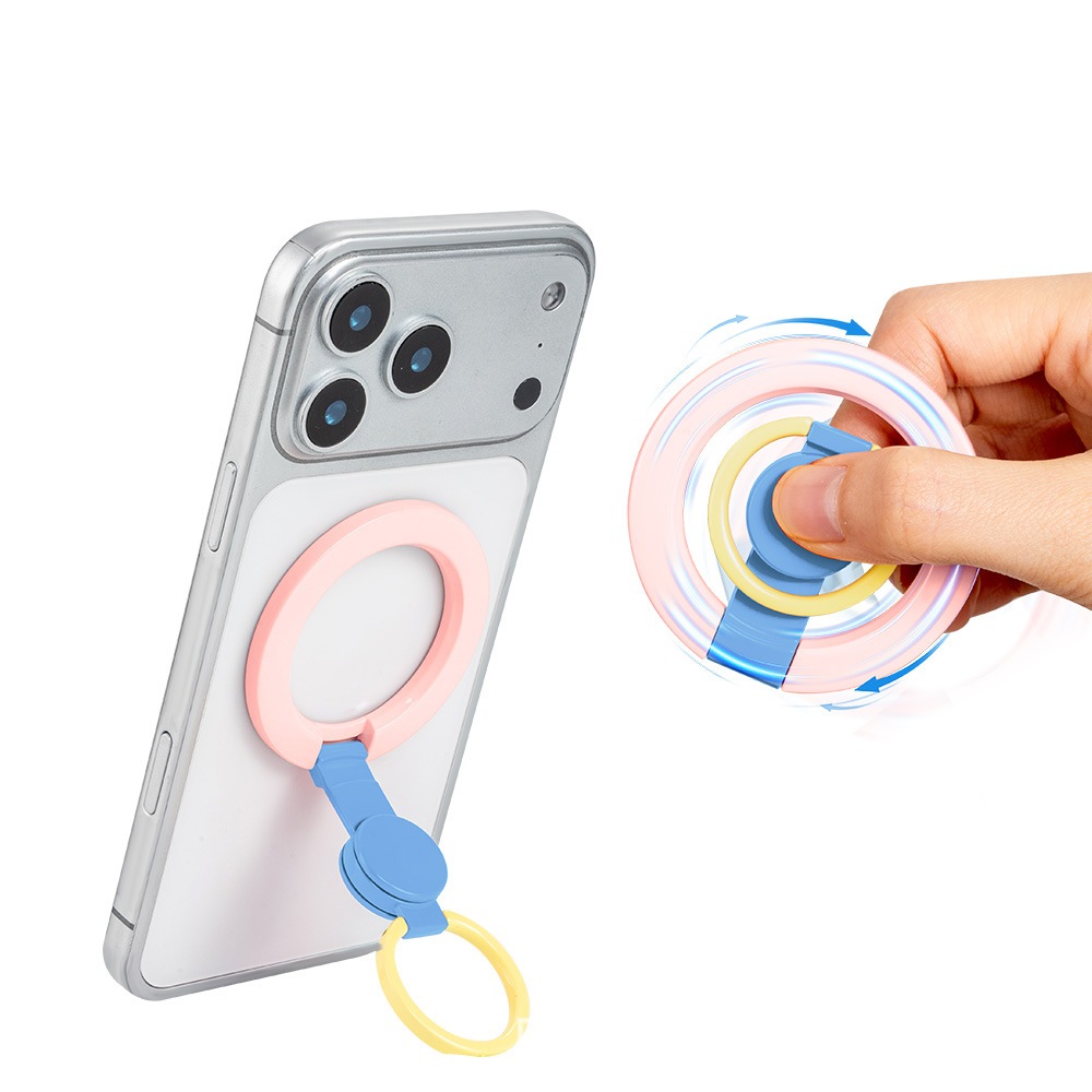 ใหม่ Macaron Decompression Magnetic Spinning Top Bracket โทรศัพท์มือถือโลหะ Multi-Function Bracket วงเล็บแม่เหล็ก