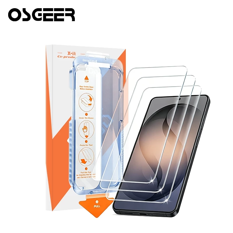 OSGEER 2 แพ็คสําหรับ Samsung Galaxy S26 S25 S24 Ultra Screen Protector, กระจกนิรภัย 9H, HD Clear, ลายนิ้วมือและปลดล็อคใบหน้า, กรอบ Fit