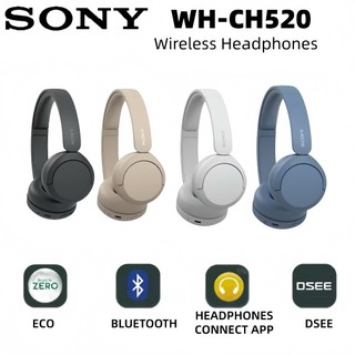 𝐒𝐎𝐍𝐘 WH-CH520 Wireless Bluetooth Headphones, Malinaw na Tunog, Mahabang Baterya, Komportableng Suporta, Itim/Asul/Beige/Puti
