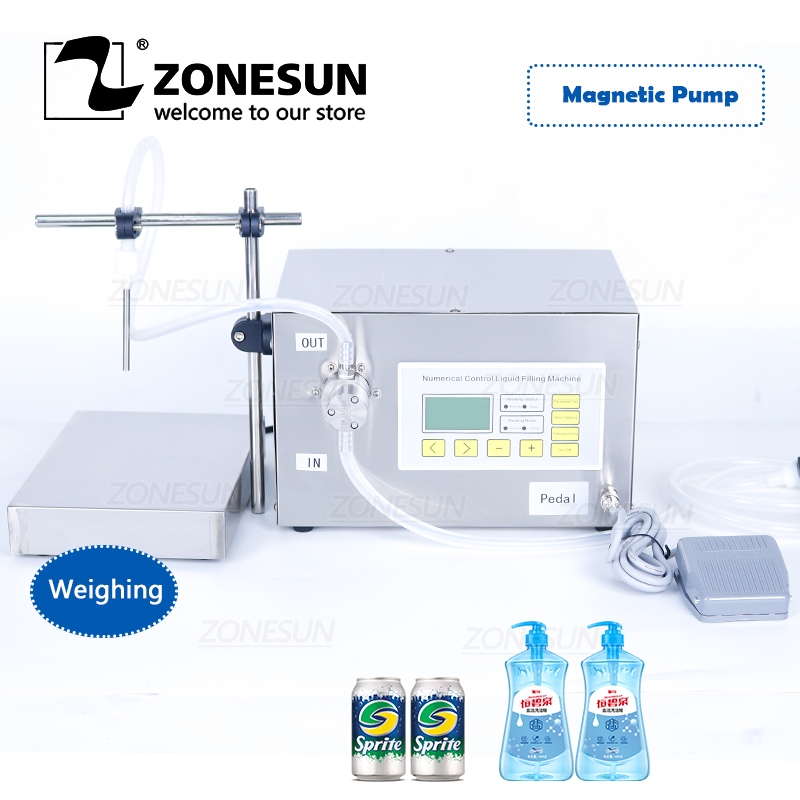 ZONESUN ZS-MP251W ปั๊มแม่เหล็ก Strong Acid Liquid เหล้าน้ํามันบริโภคบรรจุและเครื่องชั่งน้ําหนักขวดน้