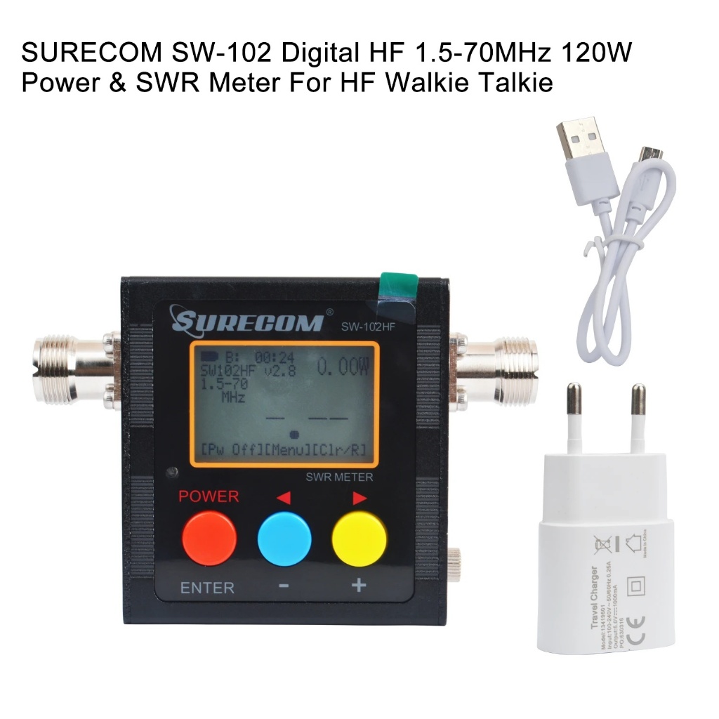 Surecom SW-102HF Watt Meter 1.5-70MHz 120W Power & SR เมตรสําหรับ CB รถวิทยุ HF Transceiver