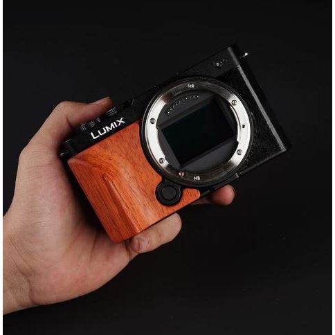 Ebony Walnut Wood Wood Wood Hand Finger Grip Sticker สําหรับ Panasonic S9 Camera Holder