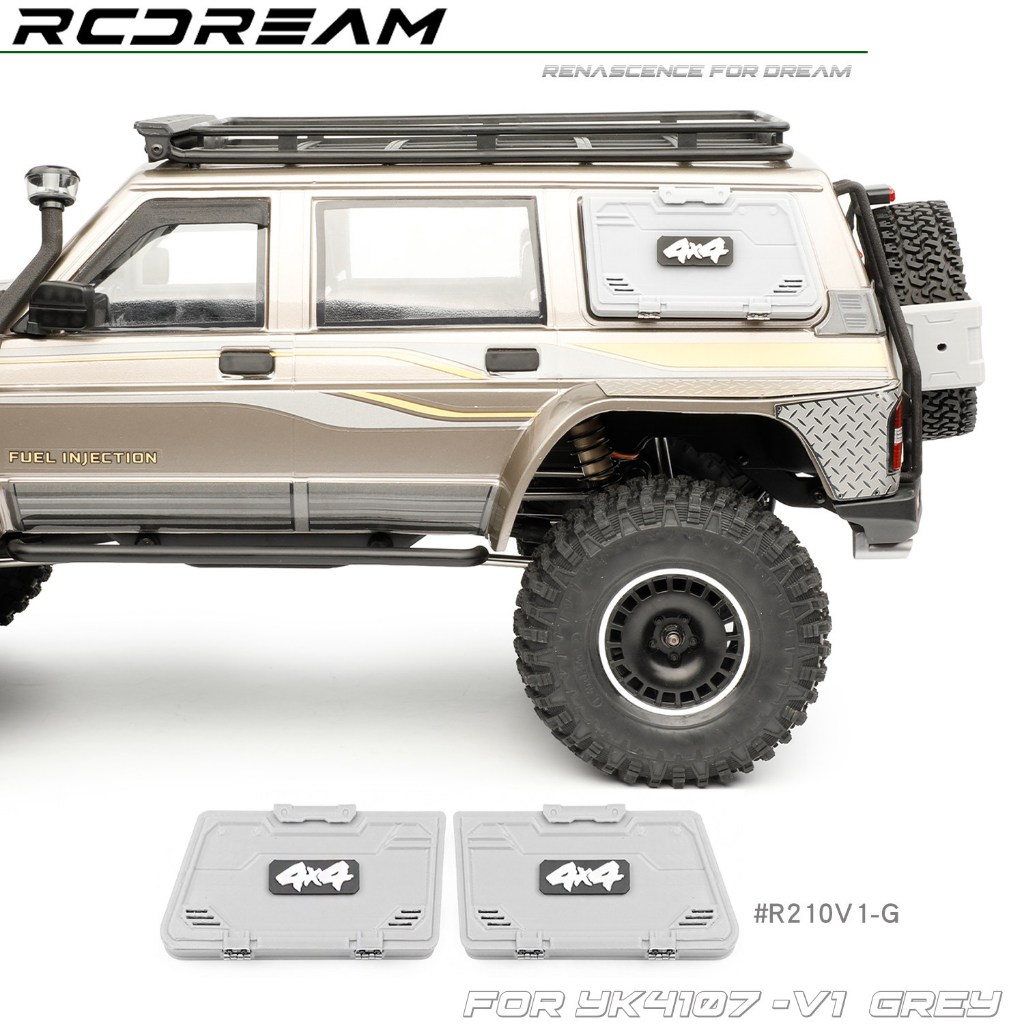 Rcdream จําลองกล่องเครื่องมือด้านข้างสําหรับ 1/10 YIKONG YK4107 RC รุ่นรถ Crawler อัพเกรดการปรับเปลี